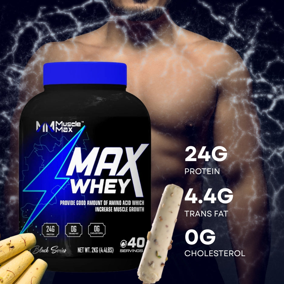 MAX WHEY PROTEIN 2KG , 4.4LBS, (MALAI KULFI FLAVOUR)