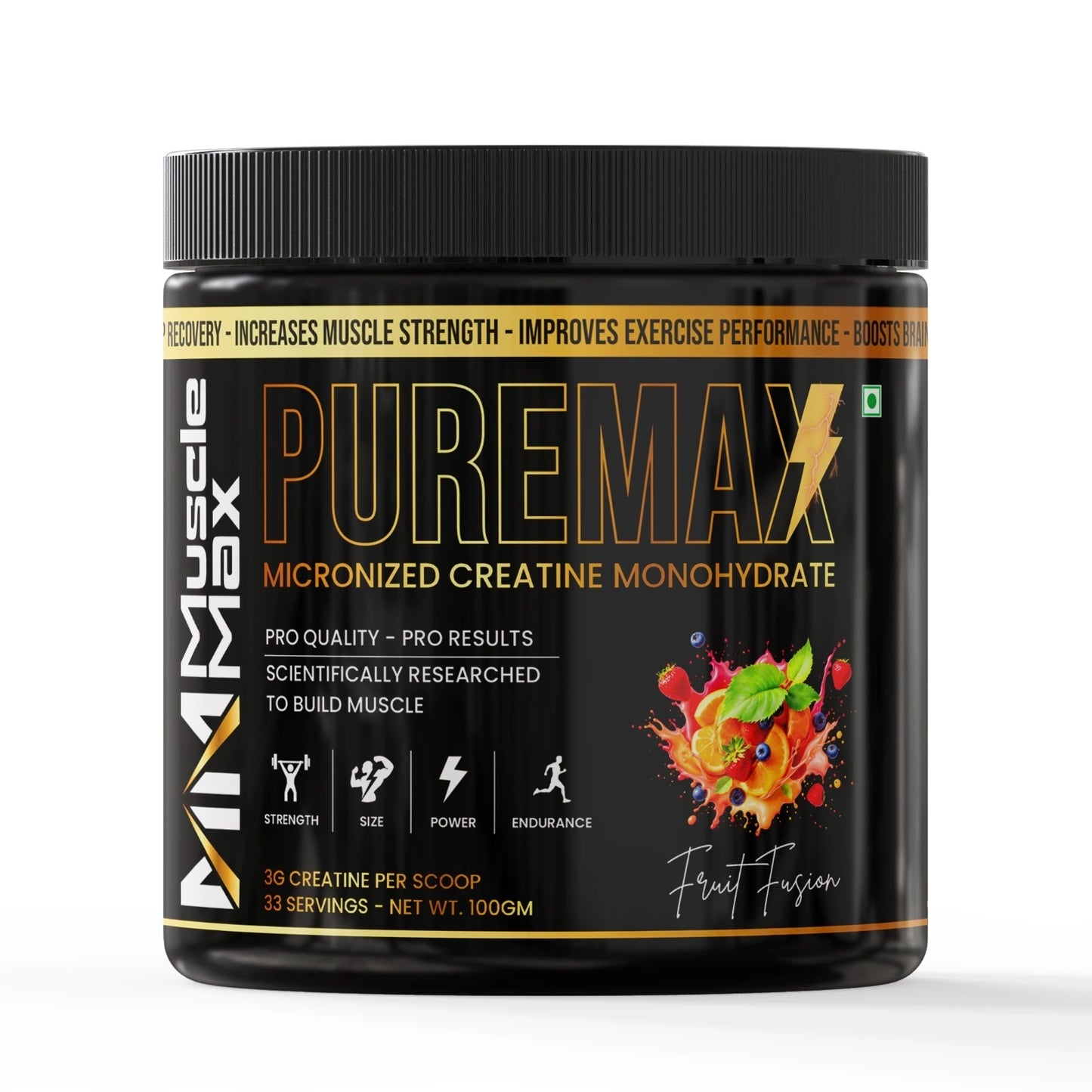 PUREMAX MICRONIZED CREATINE MONOHYDRATE 100G .. 33SERVING