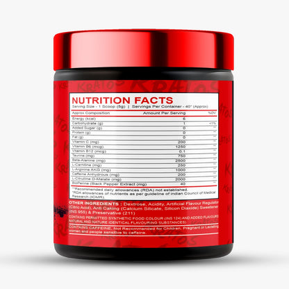 KRATOS ENERGETIC PRE-WORKOUT , 40-SERVINGS, (200G)