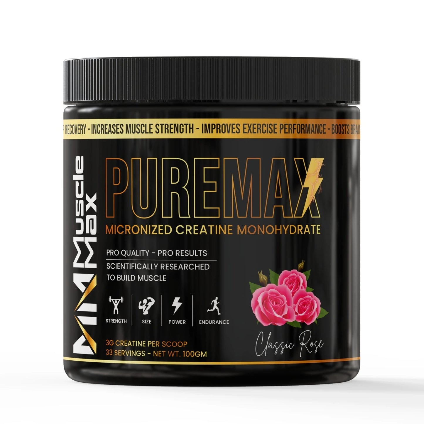 PUREMAX MICRONIZED CREATINE MONOHYDRATE 100G .. 33SERVING