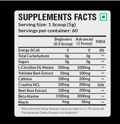 ATTACK A HIGH QUALITY PRE-WORKOUT 300G, (60-SERVING)