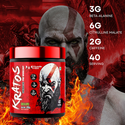 KRATOS ENERGETIC PRE-WORKOUT , 40-SERVINGS, (200G)