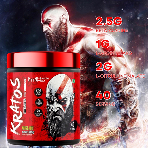 KRATOS ENERGETIC PRE-WORKOUT , 40-SERVINGS, (200G)